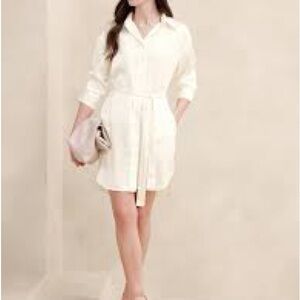Banana Republic Satin Mini Shirt Dress